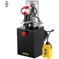 Vevor 6L hydraulisk pumpe enkeltvirkende hydraulisk enhed DC12V, enkeltvirkende hydraulisk kraftpakke tank håndpumpe 6 liter 3200 PSI maks. 6 port stik