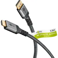 Goobay Displayport 1.2 - HDMI 2.0 Sleeved - 5m - Sort