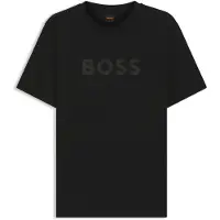BOSS T-shirt i bomuld med stort tone-i-tone logo