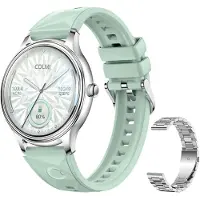 COLMI L28 Smart Watch (sølvgrøn + sølvfarvet stålrem)