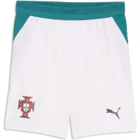 Puma Portugal 2026 Shorts Youth, Clothing, White/Green Lagoon, 9-10Y