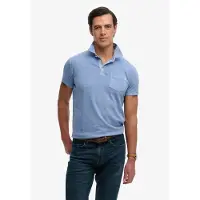 Superdry Superdrytil mænd. M1110486A Polo Classic Cotton Linen blå (XL), Casual, Bomuld, Korte ærmer