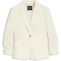 BOSS Slim fit blazer i japansk crepe med rynkede ærmer