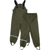 Mikk-Line Regnbukser m/u Seler - PU - Dusty Olive - - 1½ år (86) - Regnbukser