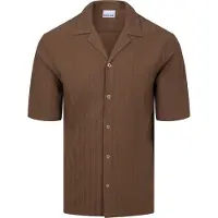 Supply & Co Kortæret Skjorte Stretch Brun åle
