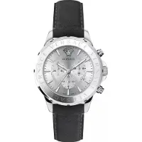 Versace Herreur VEV601223 Signature Sølvfarvet/Læder Ø44 mm