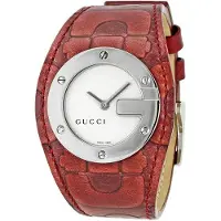 Gucci Dameur YA104522 Sølvfarvet/Læder Ø31 mm