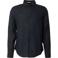 Superdry Superdrytil mænd. M4011103A Navy Riviera-skjorte i hør (L), Casual, Linned, Klassisk, Lange ærmer, Blå