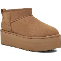 Ugg - Støvler og ankelstøvler dame - W Classic Ultra Mini Platform Chestnut til UnisexUld - Størrelse 41 - Brun
