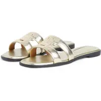 Tommy Hilfiger Tommy Hilfigertil kvinder. FW0FW09325 Mules i metallisk guldlæder (36), Guldfarvet, Fast, Ingen, Casual
