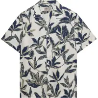 Superdry Superdrytil mænd. M4011136A Cabana Poolside beige skjorte (S), Casual, Bomuld, Korte ærmer