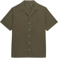 Superdry Superdrytil mænd. M4011138A Cabana grønbrun skjorte (M), Casual, Bomuld, Korte ærmer