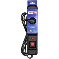 ActiveJet COMBO 3GN 5M black power strip with cord