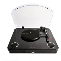 Energy Sistem BlackSpin, Bæltedrevet pladespiller, Sort, Transparent, 33,45,78 rpm, MicroSD (TransFlash), SD, Lige tonearm, A2DP, AVRCP, HSP