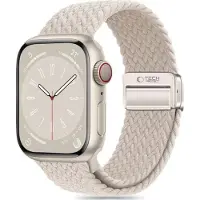 Tech-Protect Apple Watch Series 11/10/9/8/7/6/SE 3/SE NylonMag-rem - 40mm/41mm/42mm - Naturlig titanium
