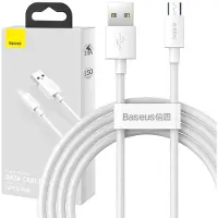 Baseus Simple Wisdom USB-A / MicroUSB-kabel - 1.5m, 2 Stk. - Hvid