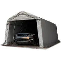 TOOLPORT 3,3x6m, Garagetelt, PRIMEtex-PVC-teltdug, grå, med statikpakke (blød undergrund)