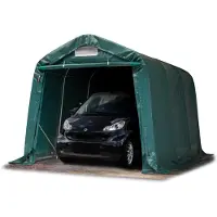 TOOLPORT 2,4x3,6m, Garagetelt, PVC-teltdug, mørkegrøn, uden statikpakke