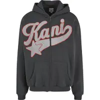 Karl kani Sweatjakke mørkegrå / rød / hvid