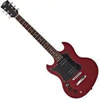 Gear4Music Brooklyn Venstrehånds Elektrisk Guitar fra Rød