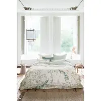 Pip studio sengetøj - 140x200 cm - Okinawa white - Blomstret sengetøj - Dobbeltsidet sengesæt - 100% bomuld