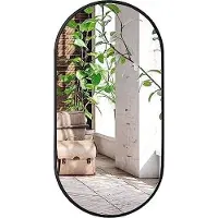 Leobert Oval spejl 80x40 cm sort ramme