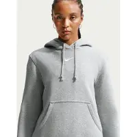 Nike Hættetrøje NSW Phoenix Fleece - Grå/Hvid Kvinde, størrelse Small