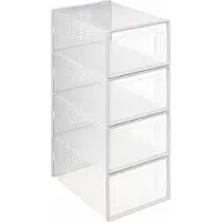 5 Five gennemsigtige skobokse STAK, 4 stk.