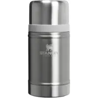 Stanley The Legendary Food Jar 24oz, Stainless Steel Ash 10-11350-0033 insulated food jar with screw-top lid and cup, 700 ml