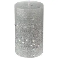 LIGHTS Juledekoration fra Fééric and Christmas Rundt lys med stjerner, størrelse L, sølvfarvet, 12 cm