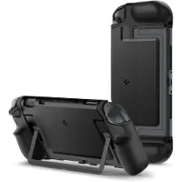 Spigen Dual Grip, Cover, Nintendo, Sort, Polykarbonat (PC), Termoplastisk polyurethan (TPU), Nintendo Switch, Stødsikker, Ridseresistent