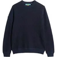 Superdry Superdrytil mænd. M6110681A Light Texture-jumper navy (XL), Casual, Bomuld, Blå