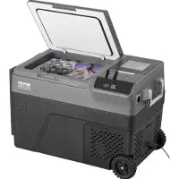 Vevor Bærbart Bilkøleskab, med ismaskinefunktion, 12 Volt Bilkøleskab, 35 L Bærbar Fryser med Enkel Zone, -4℉-68℉ Justerbar Temperatur, med Hjul til Camping, Bil, RV