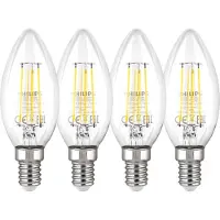 Philips LED-standardpære E14 4,3W/827 4-pak