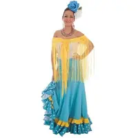 Creaciones Llopis Sevillansk Turkis Danseoutfit