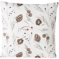 Boltze dekorativ pude med vinterplanter NORDALA, 45 x 45 cm