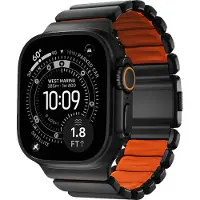 Nomad Stratos Band - 49mm | Black Titanium | Ultra Orange FKM
