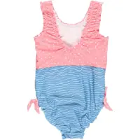Playshoes Badedragt 'Krebs' røgblå / royalblå / guld / lys pink / hvid