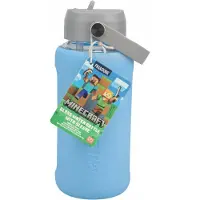 Paladone - MINECRAFT GLASS WATER BOTTLE WITH SLEEVE