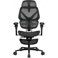 Aerocool TX3 Flex Pro fodskammel - Mesh Black - kontorstol, SYNC6, 19D justeringer, klasse 4 gaslift