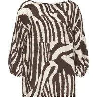 LASCANA Bluse creme / choko / mørkebrun