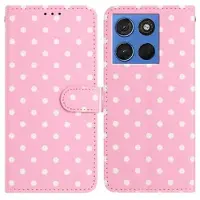 Mtp Products Motorola Moto G77/G67 Pung Etui med Prikket Mønster - Pink