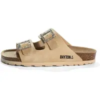 Bayton Pantoletter 'STRASS ATLAS' beige / sort
