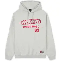 AND1 Sweatshirt lysegrå / knaldrød
