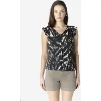 KOROSHI Bluse beige / khaki / sort