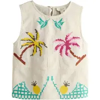 Next Bluse ecru / turkis / gul / pink