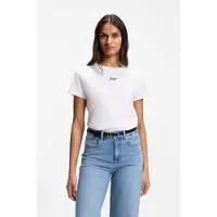 BOSS Slim-fit bomulds-T-shirt med håndskrevet logobroderi