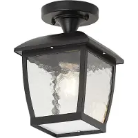 QAZQA Klassisk loftslampe sort IP44 - Leuven