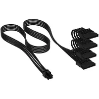 Corsair Microsystems CORSAIR Elite Premium Type 5 - Strømkabel - 6-pin intern strøm (han) til SATA strøm (hun) - 75 cm - individually sleeved - sort