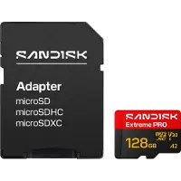 SanDisk Extreme PRO microSDXC 128GB UHS-I U3 V30 / microSDXC-hukommelseskort
